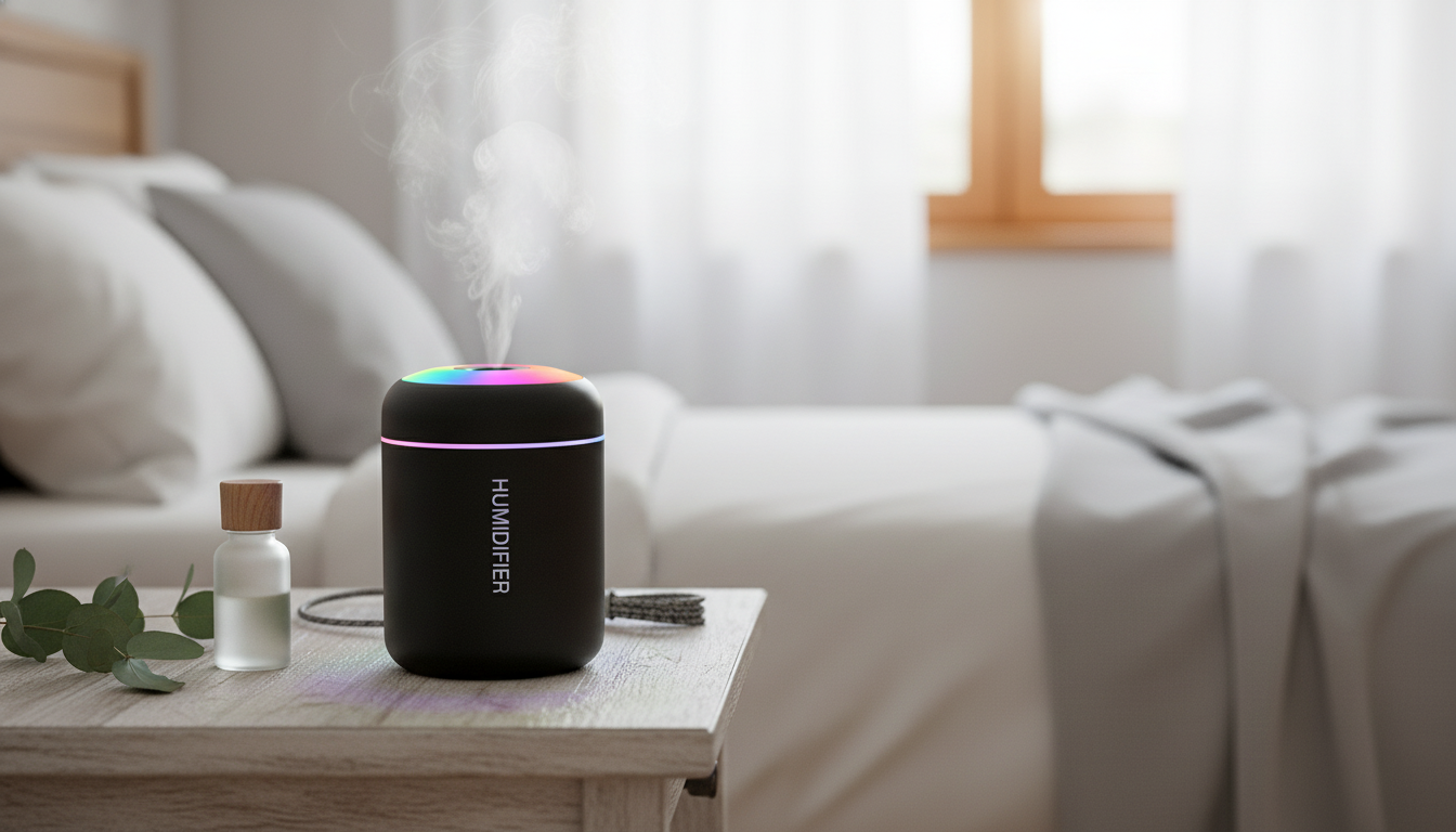 Mini USB Aroma Humidifier: Mist + Soft LED Glow