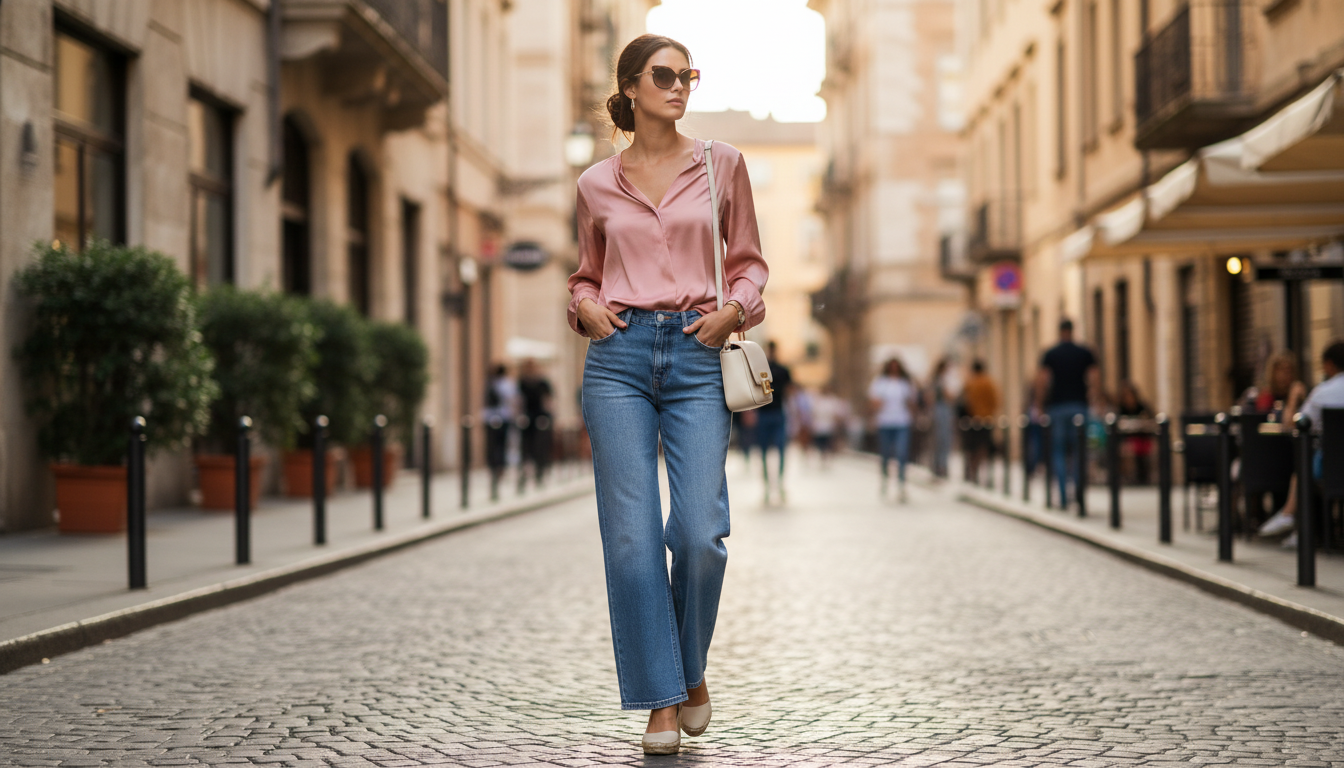 Pinko Lovely Cotton Wide-Leg Jeans: Chic Day-to-Night Fit